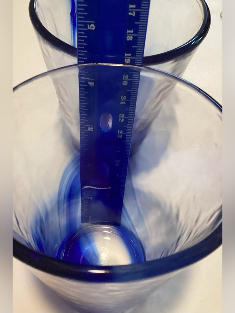 3 Bormioli Rocco Murano Cobalt Blue Swirl Glasses Italy Organic 4.25” Tall - Picture 8 of 8